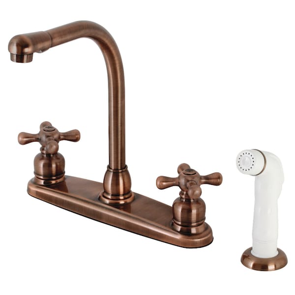 Kingston Brass KB716AX Victorian Centerset Kitchen Faucet, Antique Copper KB716AX - main